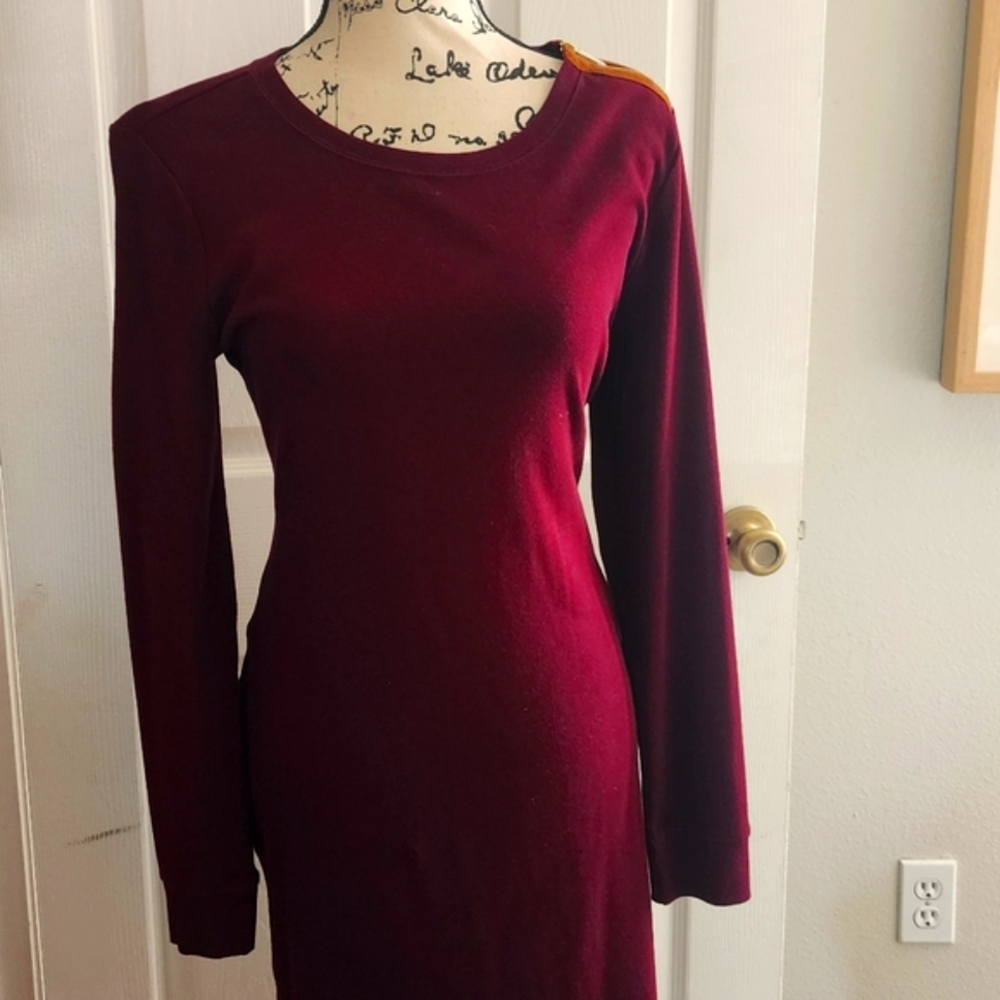 Ralph Lauren Black Label Red Long Sleeve Sheath Dress